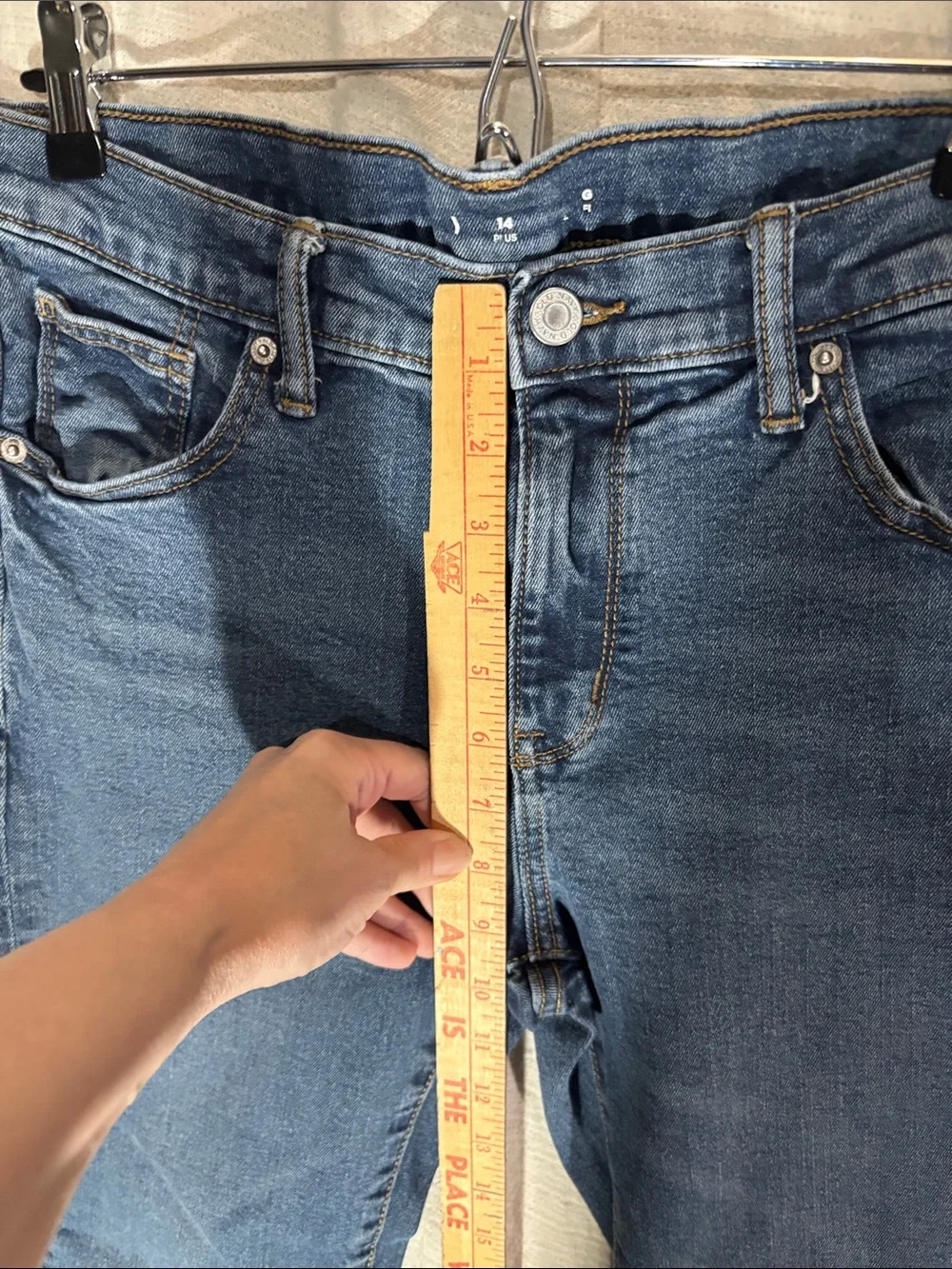 Old Navy Kids 14 Plus Blue Straight-Leg Jeans Adjustable Waist